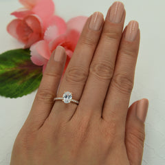 1.25 ctw Oval Accented Ring - Rose GP