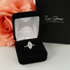 1.25 ctw Marquise Halo Ring