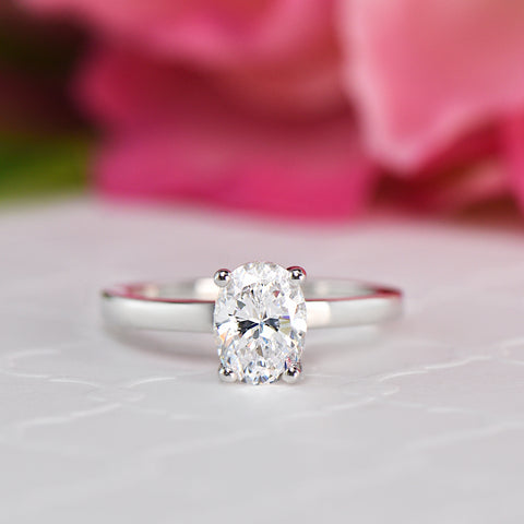 3 ct Classic V Style 4 Prong Solitaire Ring