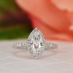 1.25 ctw Marquise Halo Ring