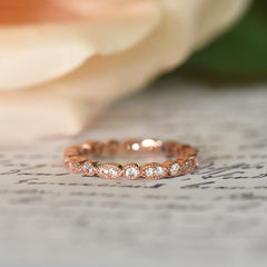 Art Deco Marquise Eternity Band - Rose GP, 30% Final Sale