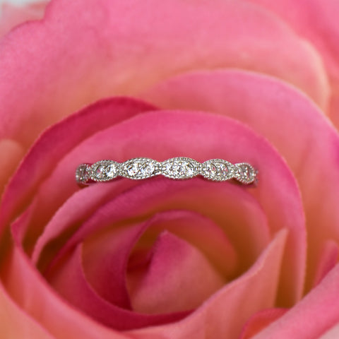 Classic Half Eternity Band - 10k Solid White Gold