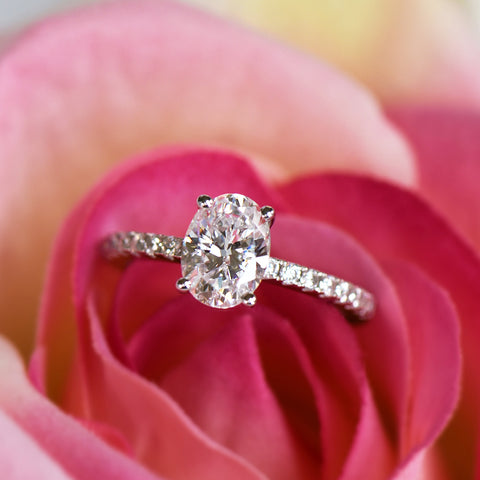 2.25 ctw Oval Accented Solitaire Ring - Rose GP