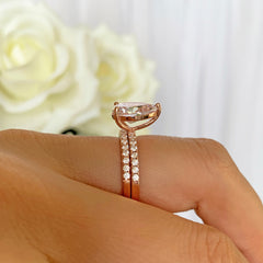 3.25 ctw Pear Accented Half Eternity Set - Rose GP