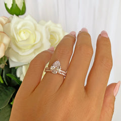 3.25 ctw Pear Accented Half Eternity Set - Rose GP