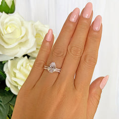 3.25 ctw Pear Accented Half Eternity Set - Rose GP