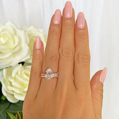 3.25 ctw Pear Accented Half Eternity Set - Rose GP