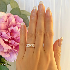 Art Deco Half Eternity Three Band Set - Rose GP