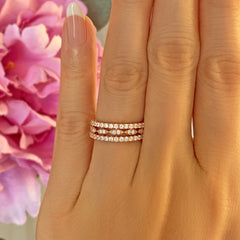 Art Deco Half Eternity Three Band Set - Rose GP