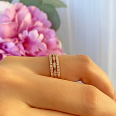 Art Deco Half Eternity Three Band Set - Rose GP