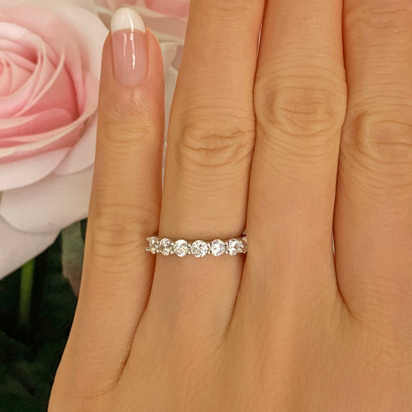 Solitaire Ring Rose Gold One Carat Eternity Ring Ctw Half Eternity
