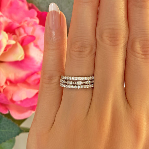 Art Deco Half Eternity Band Set - Rose GP 2