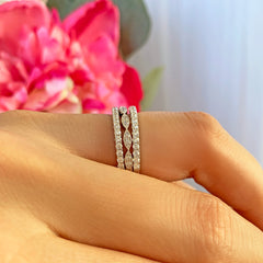 Art Deco Half Eternity Three Band Set