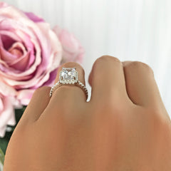 2 ctw Emerald Halo Ring - 30% off Final Sale, Sz 4, 5, 9, 10