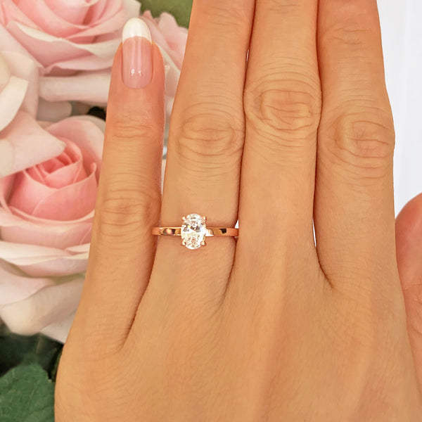 3 ct 4 Prong Solitaire Engagement Ring - Rose Gold – Tiger Gems