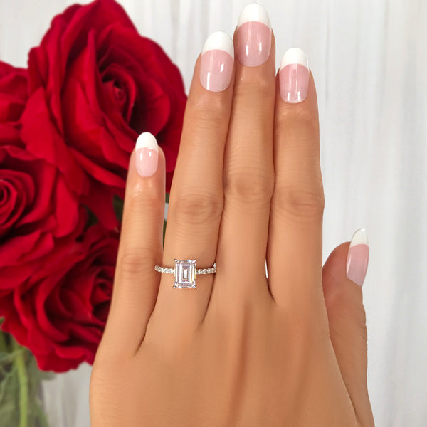 2 ctw Emerald Accented Solitaire Ring - 30% Final Sale