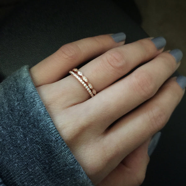 Classic Half Eternity Band - 10k Solid Rose Gold