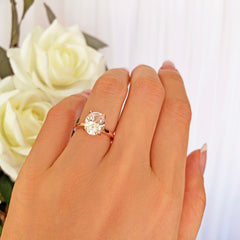 3 ct Oval Solitaire Ring - Rose GP