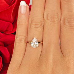 2 ct Pear Solitaire Ring - Rose GP, 50% Final Sale