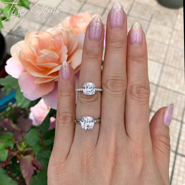 2.25 ctw Cushion Accented Solitaire Ring