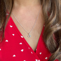 Dainty .1 ct Double Heart Necklace, 50% Final Sale