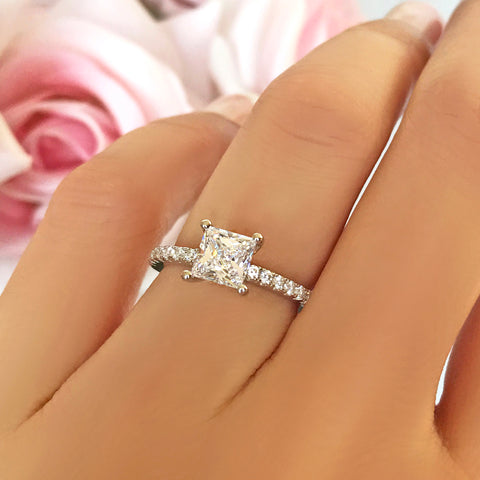 3.25 ctw Round Accented Solitaire Ring