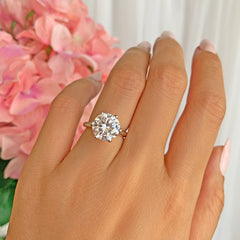 4 ct Classic 6 Prong V Style Solitaire Ring - 50% Final Sale