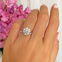 4 ct Half Eternity Classic V Style 6 Prong Solitaire Set - 50% Final Sale