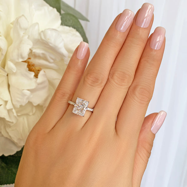 3.75 ctw Radiant Accented Solitaire Ring