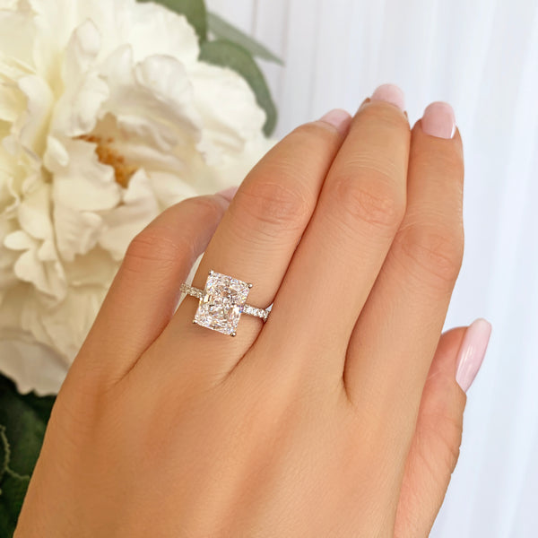 3.75 ctw Radiant Accented Solitaire Ring