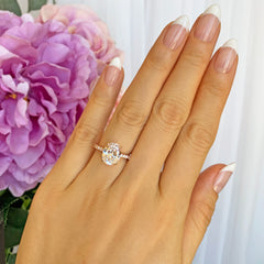 3.25 ctw Oval Accented Ring - Rose GP