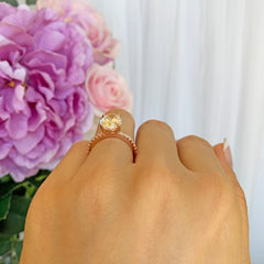 3.25 ctw Oval Accented Ring - Rose GP