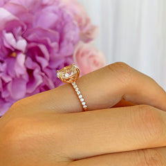 3.25 ctw Oval Accented Ring - Rose GP