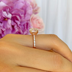 3.25 ctw Oval Accented Ring - Rose GP