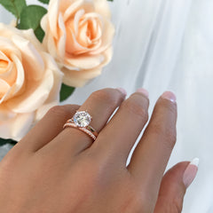 2 ct 6 Prong Stacking Solitaire Set - Rose GP