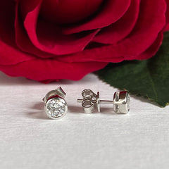 1 ctw Bezel Stud Earrings