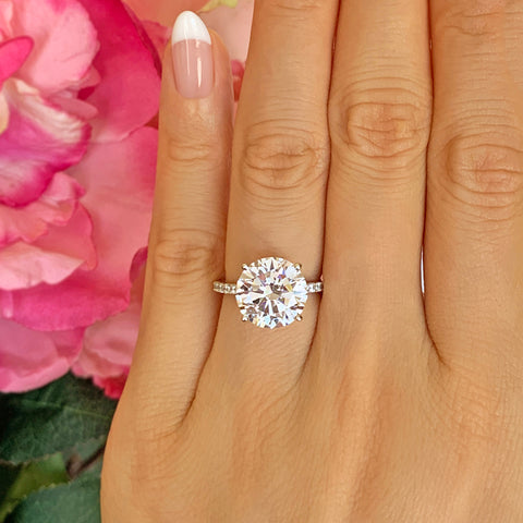 2 ct Pear V Style Solitaire Ring - 10k Solid White Gold, Sz 4-9