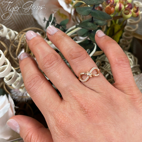 .1 ctw Accented Infinity Ring - Rose GP, 50% Final Sale, Sz 5-7