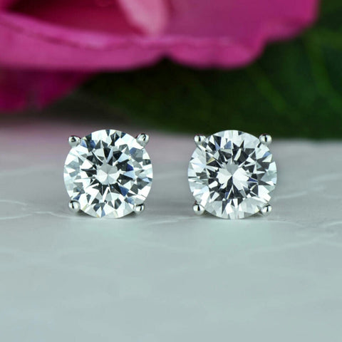 1/2 ct, 1 ctw 4 Prong Stud Earrings