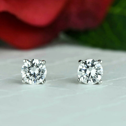 3 ctw Princess Stud Earrings, 1.5 ct Each - 30% Final Sale