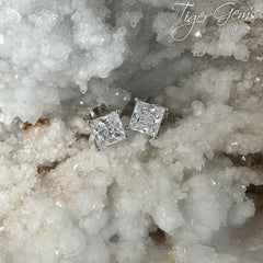 3 ctw Princess Stud Earrings, 1.5 ct Each - 30% Final Sale