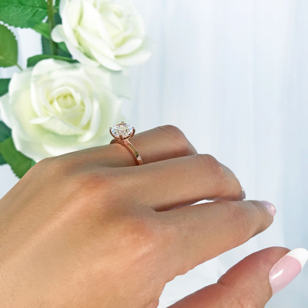 2 ct 4 Prong Stacking Solitaire Ring - Rose GP, 50% Final Sale