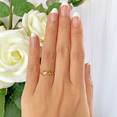 .1 ct Cursive Love Ring - Yellow GP, 50% Final Sale, Sz 5, 6, 8