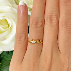 .1 ct Cursive Love Ring - Yellow GP, 50% Final Sale, Sz 5, 6, 8