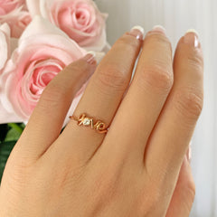 .1 ct Cursive Love Ring - Rose GP - 50% Final Sale, Sz 5 or 7