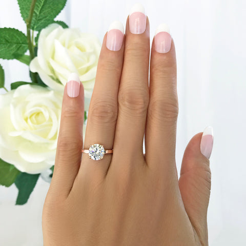 3 ct Pear Solitaire Ring - Rose GP, 50% Final Sale