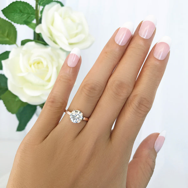 2 ct 4 Prong Stacking Solitaire Ring - Rose GP