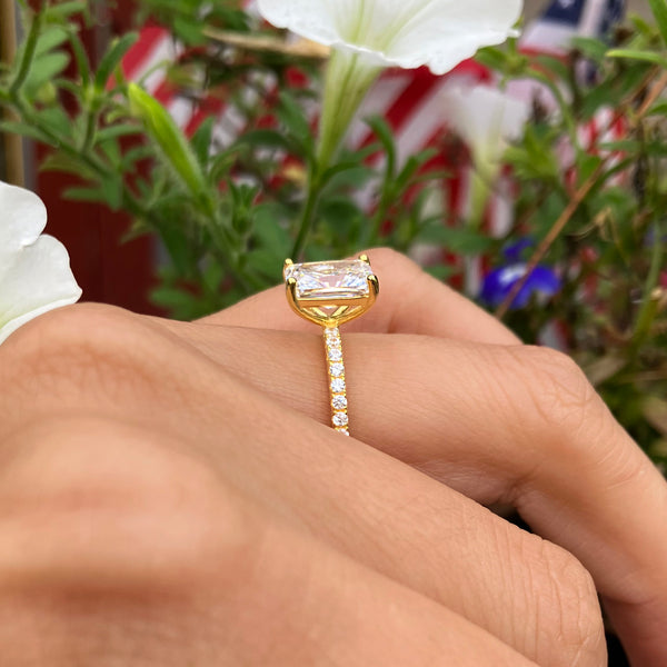 3 ctw Radiant Accented Solitaire Ring - Yellow GP