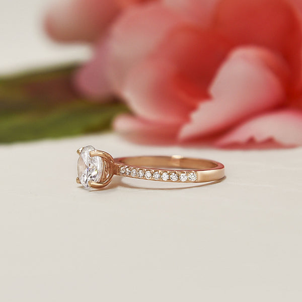1.25 ctw Round Accented Ring - Rose GP, 60% Final Sale