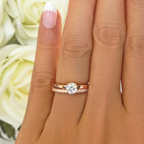3 ct 6 Prong Stacking Solitaire Ring - Rose GP, 30% Final Sale